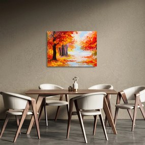 Obraz na szkle - Obraz na szkle olejny, kolorowa jesień (70x50 cm)