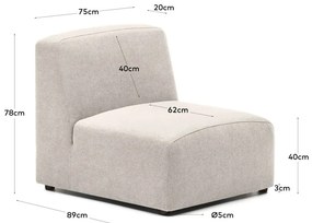 Beżowy moduł sofy (moduł środkowy) Neom – Kave Home