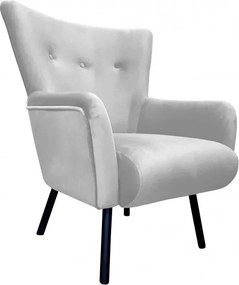 Fotel TULIP tkanina Welur noga metalowa Uszak luksusowy komfort salonu : Kolor nogi - Czarna, Kolor tkaniny - VELVET - MG39