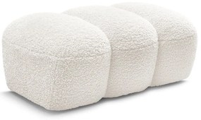 Biały podnóżek z materiału bouclé Hippolyte – Bobochic Paris