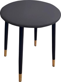 Taboret TRIX stelaż metalowy STOŁEK LOFT : Kolor nogi - Czarno-złota stożek, Kolor tkaniny - EKO-SKÓRA - 23D, Typ tkaniny - Eko-skóra