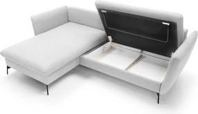 Masseno Narożnik FERRO z funkcją spania i pojemnikiem na pościel Narozniki L, Rozkładana sofa - Szary, SOLID 80