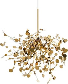 Designerska lampa wisząca Monete Single, złota