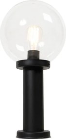 Lampa podłogowa zewnętrzna czarna z przezroczystym kloszem 50 cm IP44 - Sfera