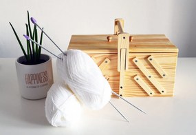 Drewniana niciarka – klasyczna niciarka z 5 przegródkami