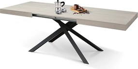 Stół drewniany, wykończenie wiąz perłowy, podstawa antracyt, rozkładany 140x90 - FORTE DEI MARMI