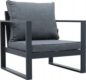 Zestaw mebli ogrodowych antracyt tarasowy 4 el. aluminiowych sofa, kanapa