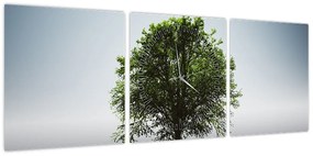 Obraz - Samotne drzewo (z zegarem) (90x30 cm)