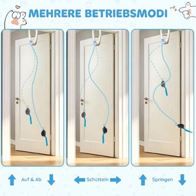 PawHut Interaktywna zabawka dla kota USB ładowalna, Zawieszana na drzwi Skacząca mysz dla kotów, 24,1 x 13,8 x 6,6 cm Biała | Aosom PL