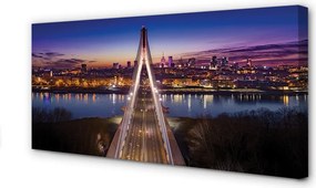 Duży obraz na płótnie Panorama Wisły z Mostem