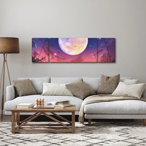 Obraz - Kobieta i pies w pełni księżyca (170x50 cm)