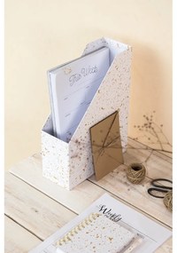 Organizer na dokumenty w biało-złotym kolorze Bigso Box of Sweden Estelle