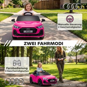 AIYAPLAY Elektryczny samochód dla dzieci Audi A5L 12V z pilotem 2,4 G 2 silniki akumulator litowy miękki start zawieszenie 4-kołowe | Aosom PL