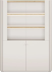 Witryna Elivo 100 cm dwudrzwiowa - kaszmir / dąb olejowany