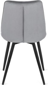 Krzesło Tapicerowane do Jadalni RIO Szare Welurowe Nowoczesne Loft