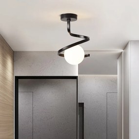 Plafon lampa sufitowa szklana metalowa AT62-1SZ-Czarny