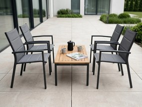 Krzesło ogrodowe aluminiowe antracyt 56x65x88 cm komfortowe wytrzymałe