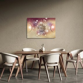 Obraz na szkle - Mandala z elementami (70x50 cm)