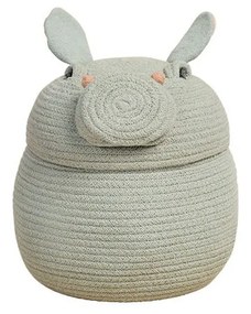 Jasnoszary tekstylny dziecięcy kosz na zabawki ø 25x30 cm Henry the Hippo – Lorena Canals