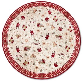 Czerwony okrągły dywan z mieszanki bawełny ze świątecznym motywem ø 160 cm Toy's Delight Red Christmas – Villeroy&amp;Boch