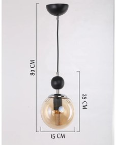 Lampa wisząca w kolorze żółto-czarnym kolorze ze szklanym kloszem ø 15 cm Marble – Squid Lighting