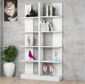 Regał w stylu skandynawskim – 100 x 180 x 25,8 cm – biały – płyta MDF pokryta melaminą