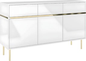 Biała komoda Dancan MARIKA ze złotymi dodatkami