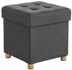 Taboretka z miejscem do przechowywania na nóżkach OTO, 38x38x40cm, antracyt SongmicsHome