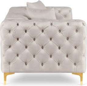 Sofa SORRENTO 2S Dwuosobowa Kremowa Welurowa Nowoczesna Glamour