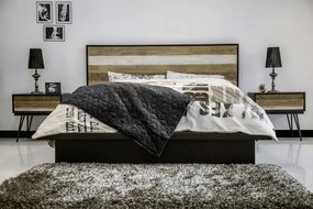 Łóżko sypialniane z drewnianym zagłówkiem Adesso Q01 140 cm