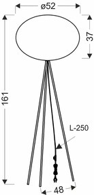 Nowoczesna lampa podłogowa trójnóg - D199-Emesso