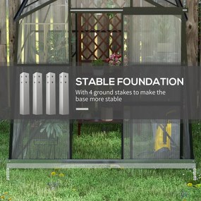 Outsunny Szklarnia Aluminiowa Czarna 192x192x204cm | Aosom PL