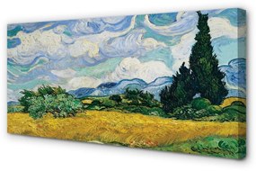 Zdjęcie na płótnie Pole pszenicy z cyprysami - Vincent van Gogh