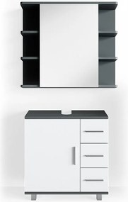 Zestaw mebli łazienkowych antracyt 60x33x60.8 ilias