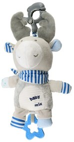 Baby Mix Pluszowa zabawka dla dzieci z mechanizmemmuzycznym i klipsem Łoś, 24 cm