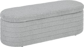 HOMCOM Ławka do Sypialni z Przestrzenią do Przechowywania, Teddy-Fleece, 116x41x40,5cm, Jasnoszary