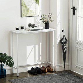 HOMCOM Stolik konsolowy Flurtisch z regulowanymi stopkami, pasami przeciwwysypowymi 75 x 24 x 76 cm do małych pomieszczeń Biały