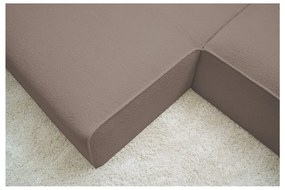 Brązowy narożnik modułowy z materiału bouclé (lewostronny/w kształcie litery L) Megeve – Bobochic Paris