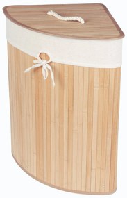 Narożny kosz na pranie ARCO, bambus, 60 l
