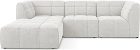 Biały narożnik z materiału bouclé (lewostronny/z szezlongiem) Aloha – Makamii