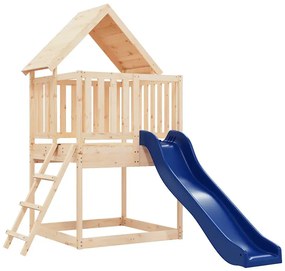 Drewniany plac zabaw z domkiem i zjeżdżalnią R9-S41