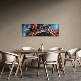 Obraz - Obraz wieży Eiffla II. (z zegarem) (90x30 cm)