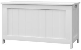HOMCOM Pudełko do przechowywania zabawki, skrzynia MDF, 2 uchwyty, 81 x 40 x 46 cm, Biały