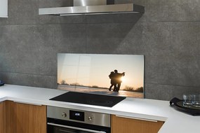 Panel szklany do Kuchni Ekspresyjny Taniec w Zimie