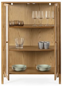 Witryna w dekorze dębu w naturalnym kolorze 90x126x40 cm Ceci – MOME