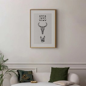 Plakat Zwierzęca czaszka 60x90 cm z ramą złotą bez marginesu ARTGEIST B