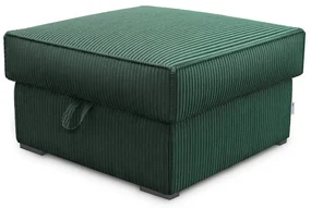 Ciemnozielona pufa SMART COSARO z miejscem do przechowywania 65x65 cm