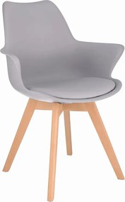 Szare minimalistyczne krzesło na bukowych nogach D3-C55