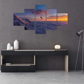 Obraz o zachodzie słońca, Mt. Blanc (125x70 cm)