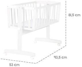 Biała kołyska na kółkach 40x90 cm – Roba